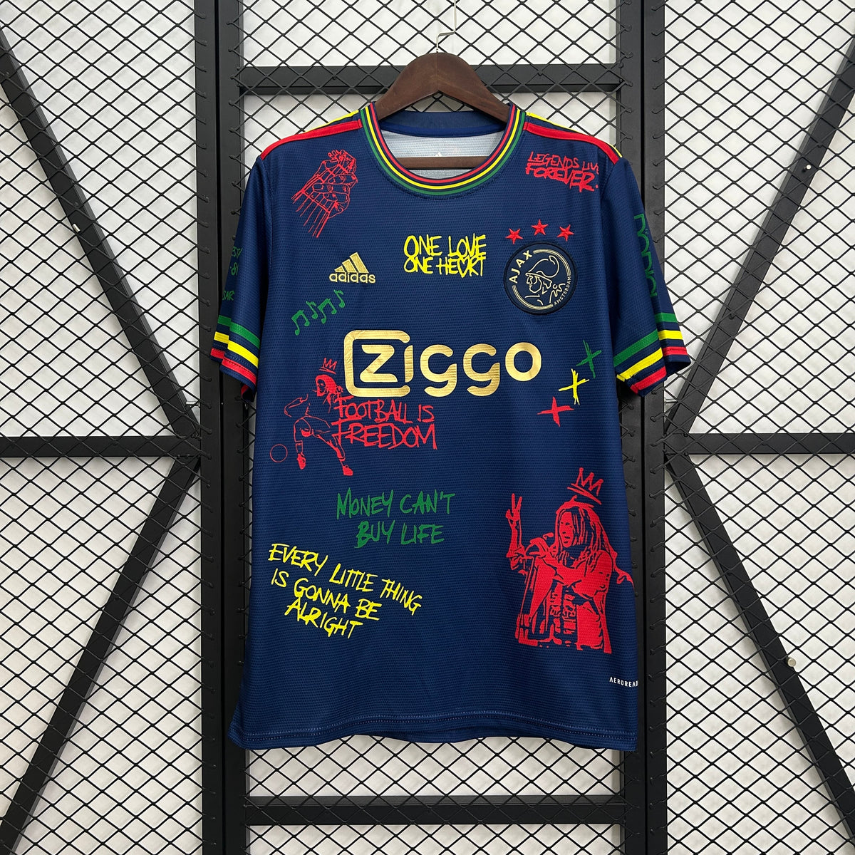 Maillot Ajax Amsterdam Édition Spéciale Bob Marley Bleu Homme 25/26 - vue 1