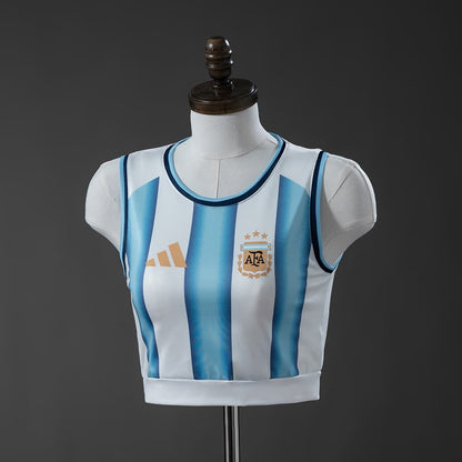 Maillot Argentine Femme Crop Tank Top Domicile Coupe du Monde 2026 - vue 1