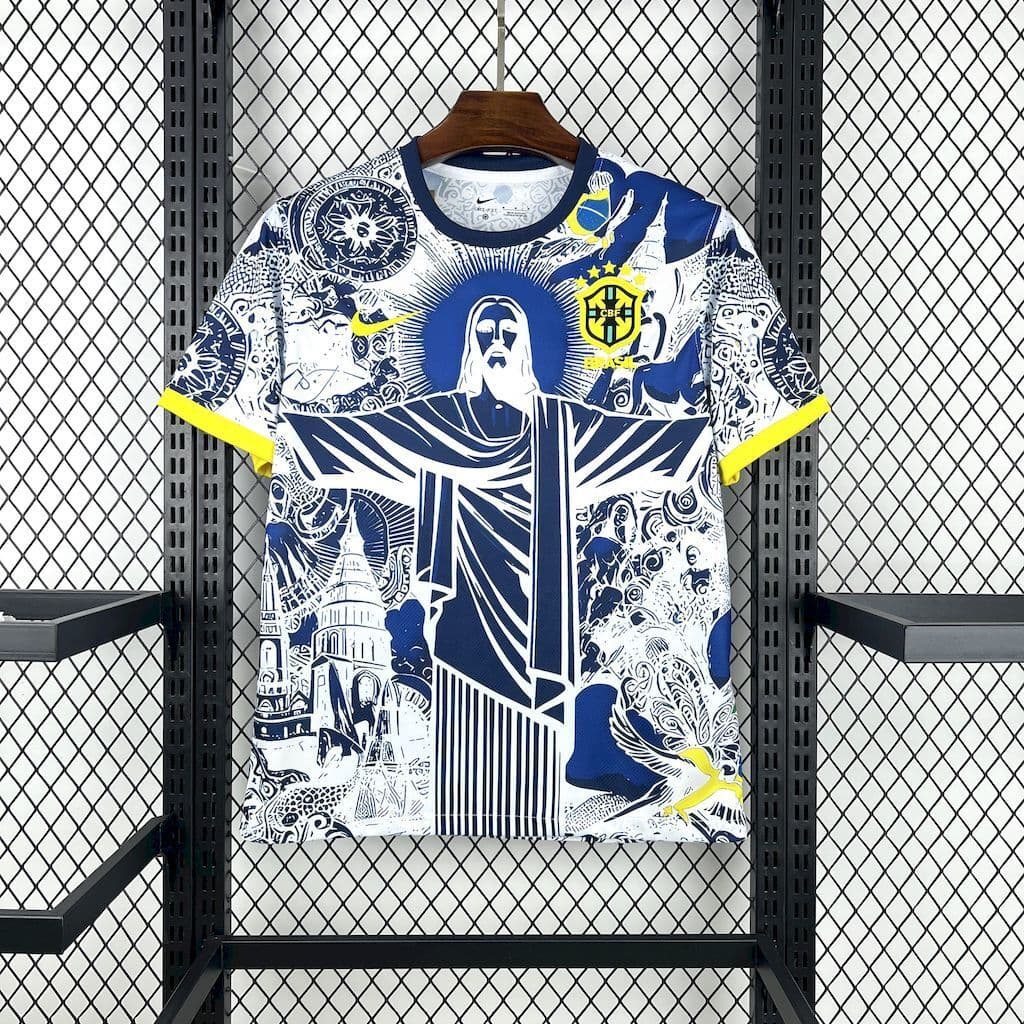 Maillot Brésil Christ rédempteur Édition Spéciale Bleu et Blanc Homme 25/26 - vue 1