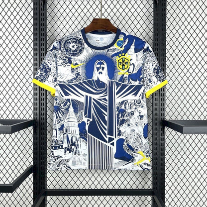 Maillot Brésil Christ rédempteur Édition Spéciale Bleu et Blanc Homme 25/26 - vue 1