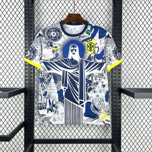 Maillot Brésil Christ rédempteur Édition Spéciale Bleu et Blanc Homme 25/26 - vue 1