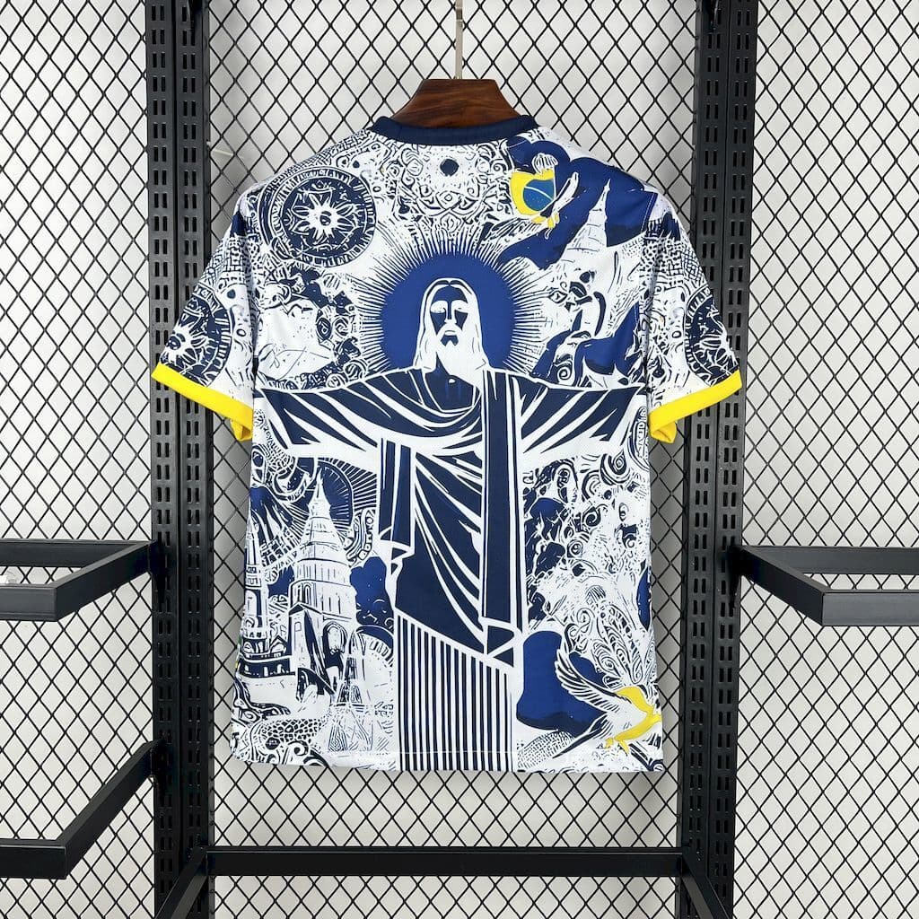Maillot Brésil Christ rédempteur Édition Spéciale Bleu et Blanc Homme 25/26 - vue 3