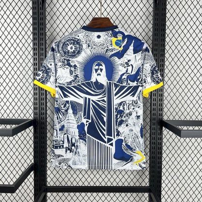 Maillot Brésil Christ rédempteur Édition Spéciale Bleu et Blanc Homme 25/26 - vue 3