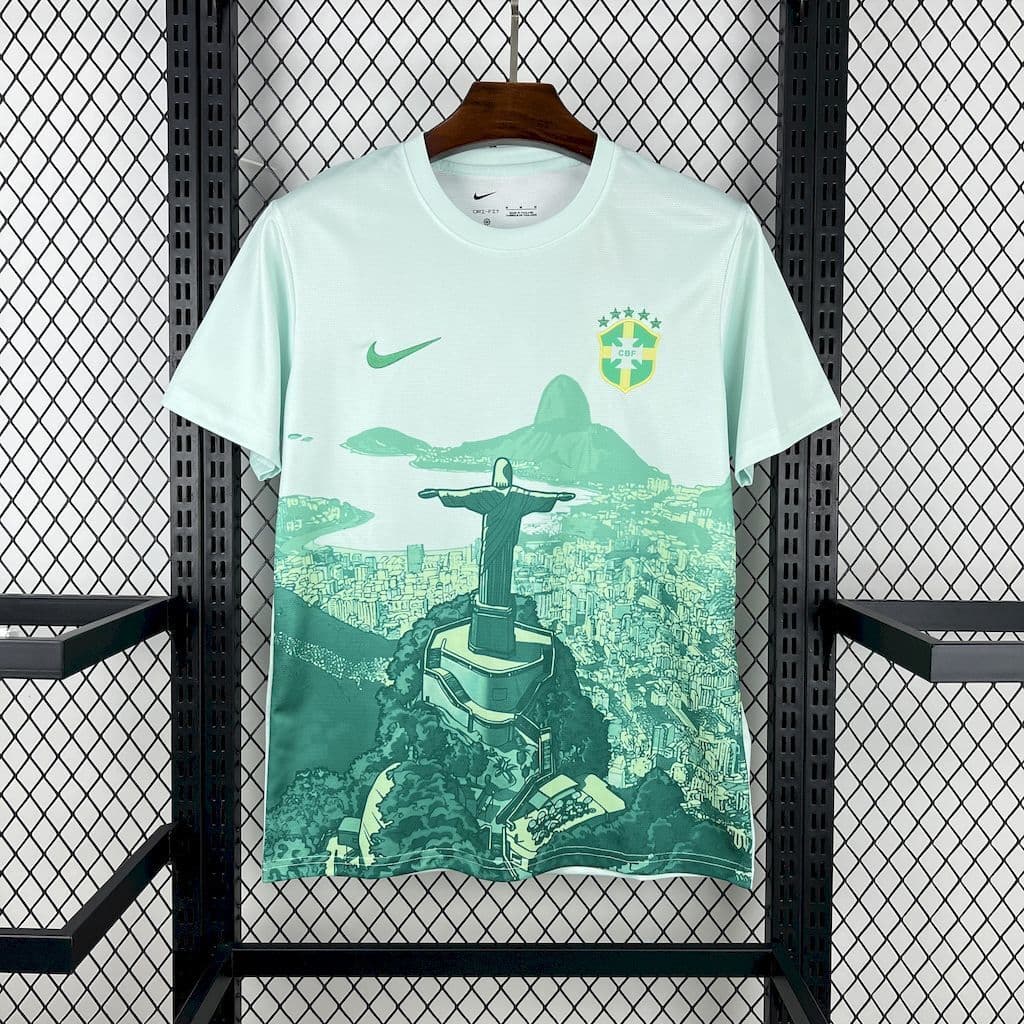 Maillot Brésil Christ rédempteur Édition Spéciale Vert Homme 25/26 - vue 1