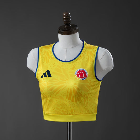 Maillot Colombie Femme Crop Tank Top Domicile Coupe du Monde 2026 - vue 1