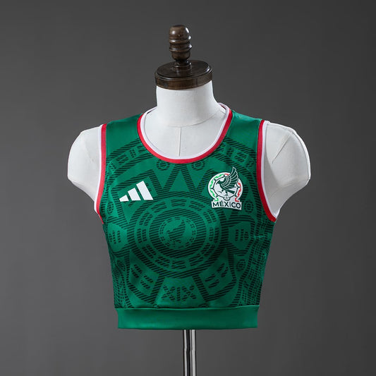 Maillot Mexique Femme Crop Tank Top Domicile Coupe du Monde 2026 - vue 1