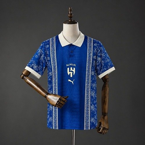 Maillot Al Hilal Homme Polo Rétro Bleu Marine 26/27, vue de face