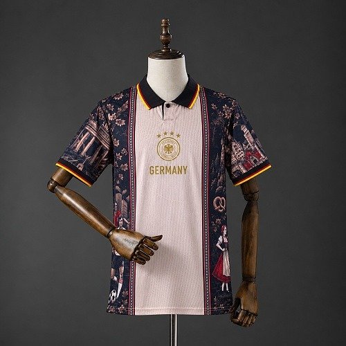 Maillot Allemagne Homme Polo Rétro Édition Spéciale Or 26/27, vue de face