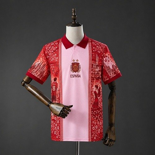 Maillot Espagne Homme Polo Édition Commémorative Rouge 26/27, vue de face