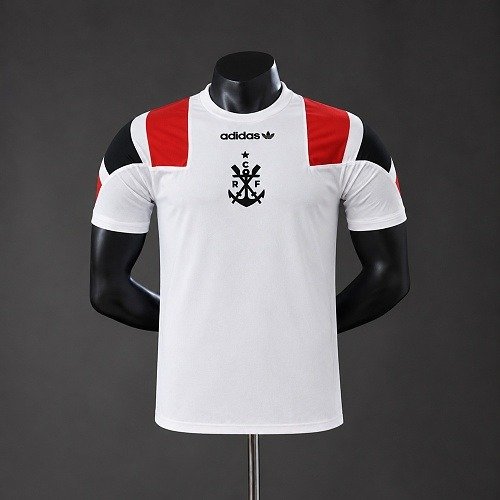 Maillot Flamengo Blanc EQT Homme Rétro LFSTLR 26/27, vue de face